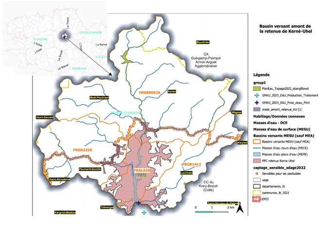 bassin versant amont de la retenue de kerné uhel